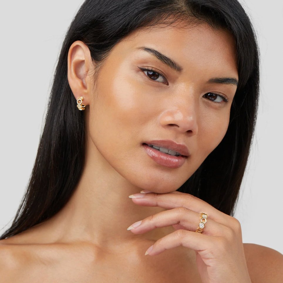 Cinthia - Anillo de oro y cristal