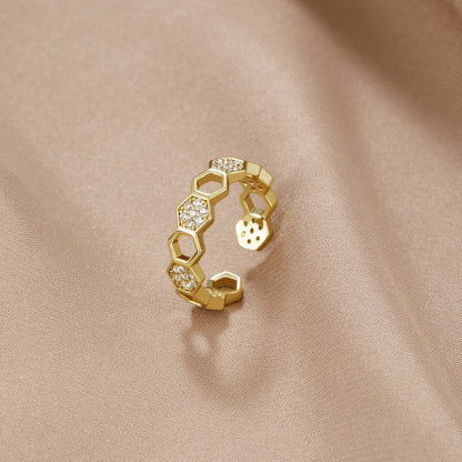 Cinthia - Anillo de oro y cristal